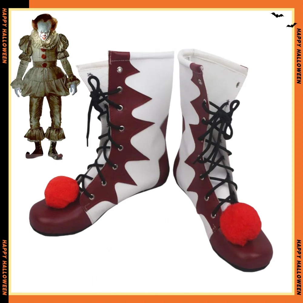 Pennywise Shoes Cosplay Scary Clown Boots Men Custom Halloween Christmas Costumes Accessories