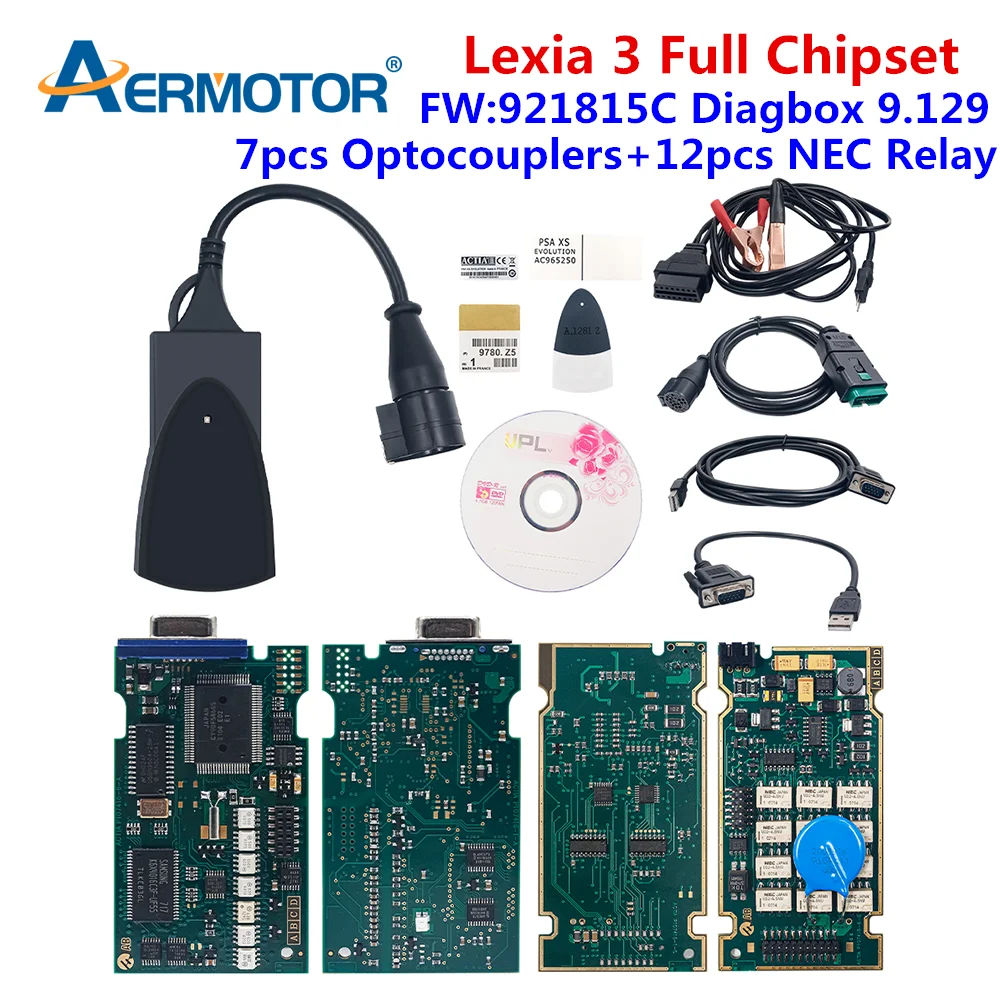 Lexia 3 Diagbox V9.129 Full Chip 921815C Golden Edge PSA XS Evolution 7.83 PP2000 Lexia3 For Citroen For Peugeot Code Scanner