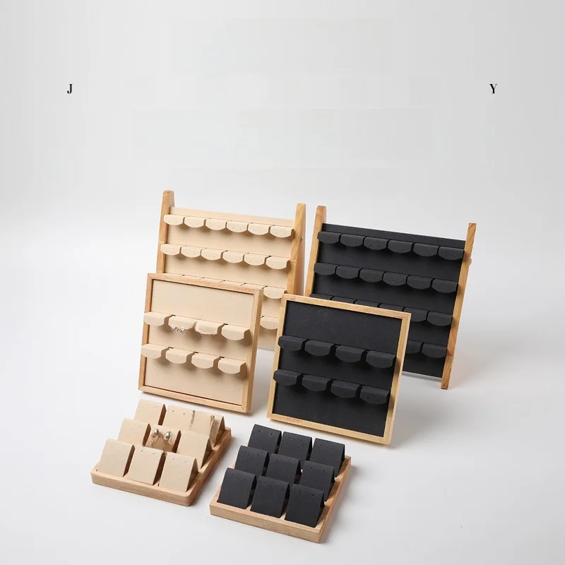 

Wooden Jewelry Display Stand Earring Holder Window Decor Original Color Faion Accory Storage Ra Ele Display Stand