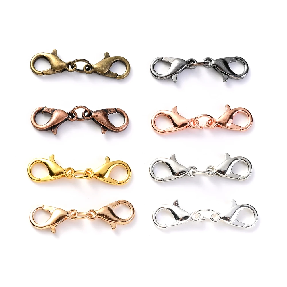 10 Stück Metall-Doppelkarabiner-Verschlüsse für DIY Armband- und Halsketten-Herstellung, Schmuckherstellung, Bastelbedarf und Zubehör – Detail 5