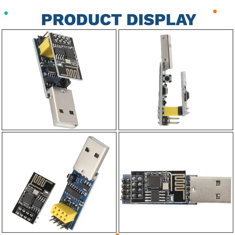 B16C-USB To Breakout CH340C ESP-01 ESP-01S Prog Wifi Programmer Downloader Adapter With Reset Auto Download Circuit