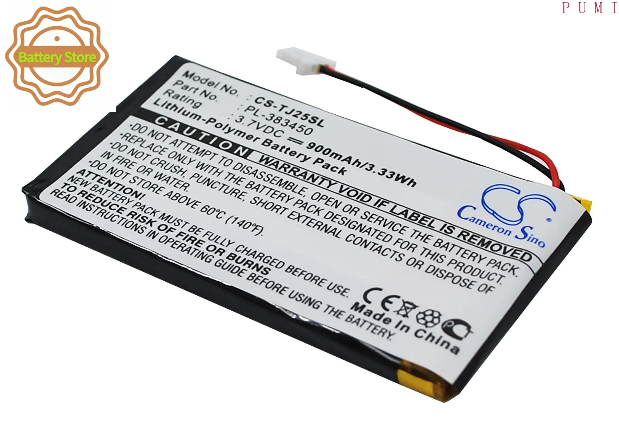 CS Replacement Battery for Sony Clie PEG-TJ25,Clie PEG-TJ35 PN:PL-383450 900mAh / 3.33Wh