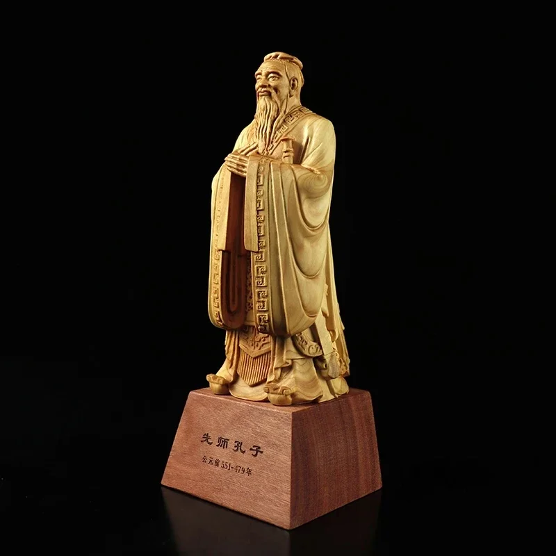 

Wood Confucius Statue Boxwood Carving Chinese-style Home Decor Gift To Send Teachers Characters Crafts Home Feng Shui