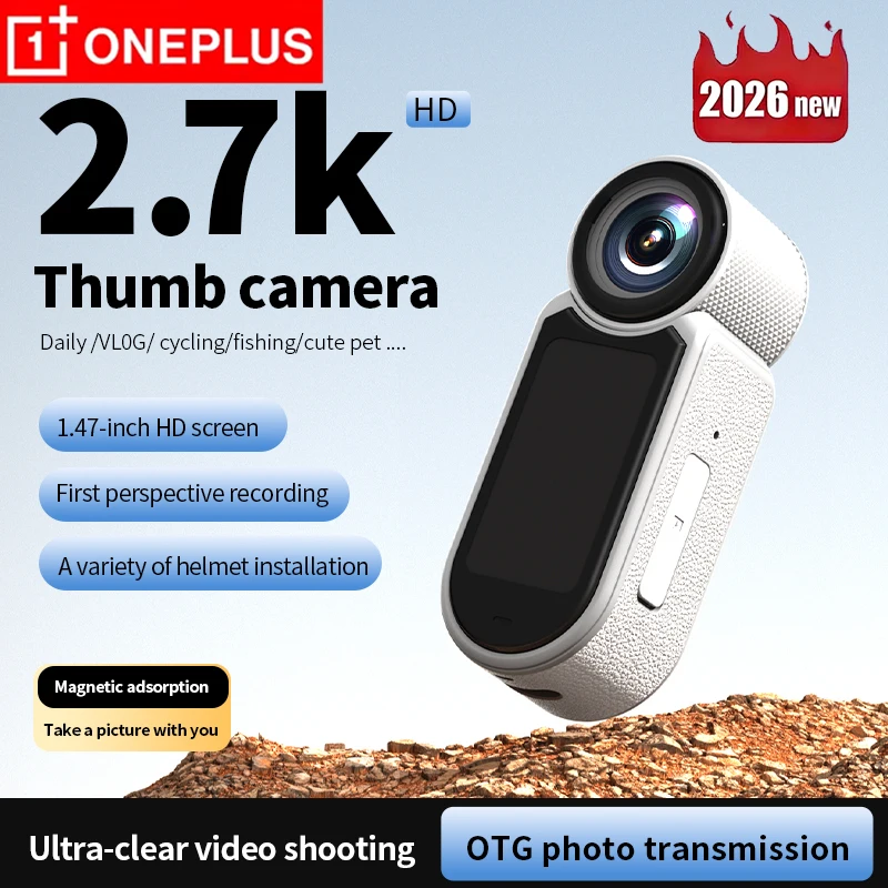 

Экшн-камера OnePlus Mini 2.7K HD на шею для активного отдыха, езды на электромотоцикле, спортивной езды, видеорегистратор, камера на шею