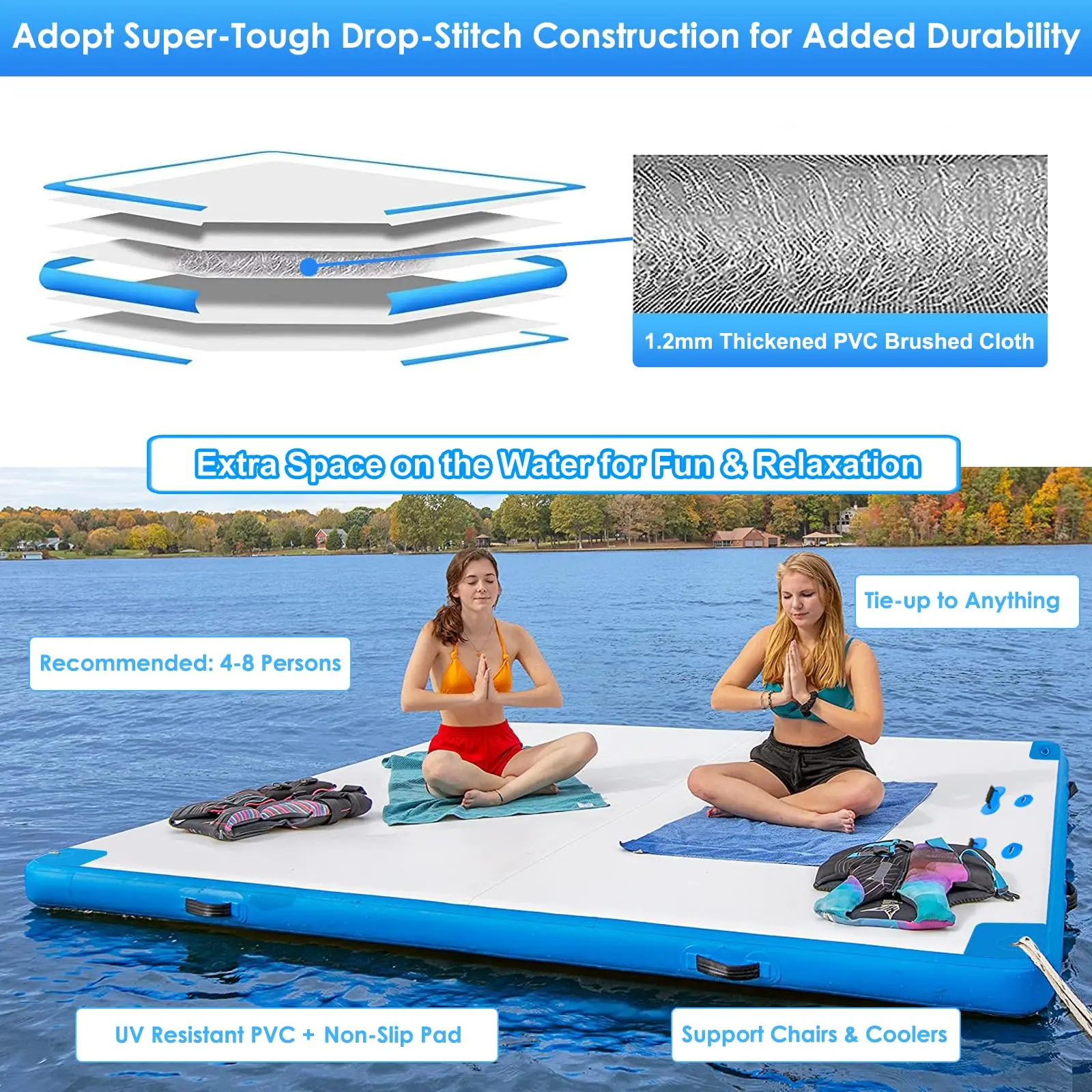 Customized High Quality Durable PVC Inflatable Pontoon Fancy Floating Platform