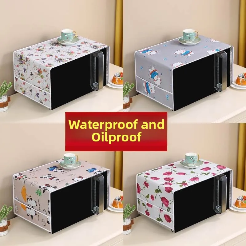 Nordic Style Microwave Oven Cover Cloth Full Wrap Dustproof Oilproof Baking Oven Dust Cover Towel Universal for Galanz Midea