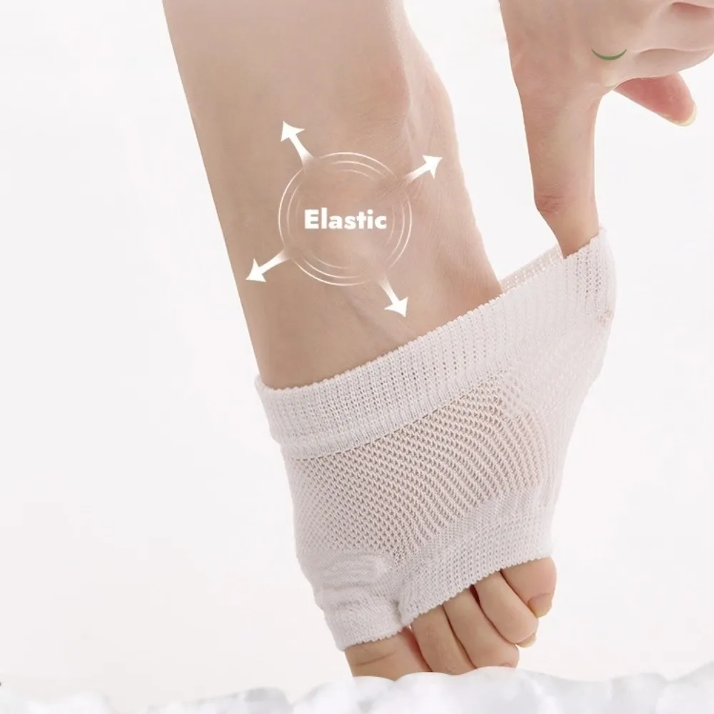 Casual Breathable Mesh Forefoot Socks Foot Arch Support Soft Half Feet Socks Elastic Splitting Toes Toe Socks Summer