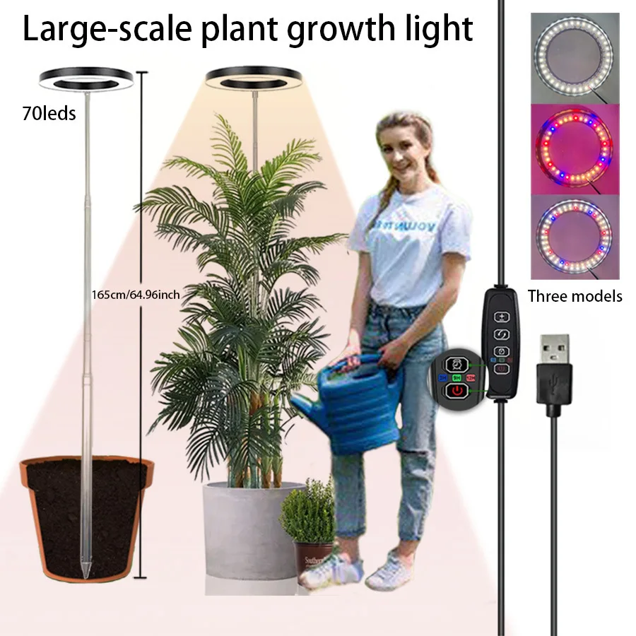 6 Inch LED Angel Ring Full Spectrum Plant Supplement Light, Grow Lamp for Indoor Potted Flowers and Greenery