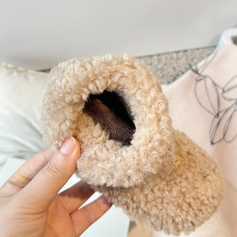 Autunno Inverno Neonate Ragazzi Stivali da neve Scarpe per bambini all'aperto Stivali per bambini in peluche Scarpe per neonati con suola morbida antiscivolo