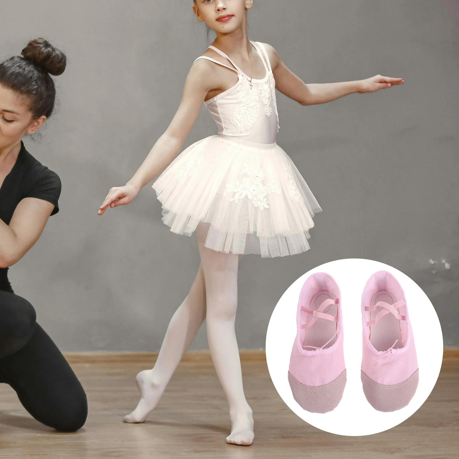 

Soft Sole Ballet Dancing Shoes for Girls Kids Women Toddler Design Black PU Toe Dual Sole Practice Size 9 for Kids