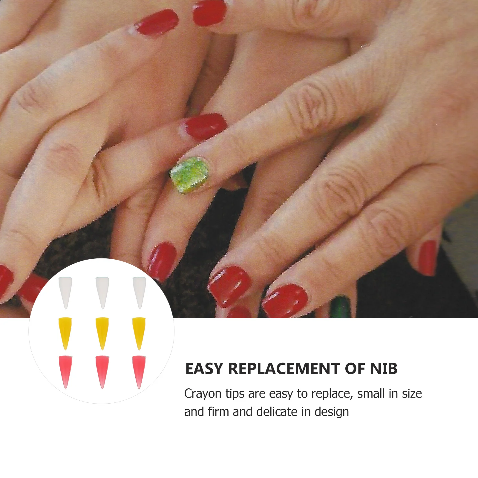 

9pcs Nail Art Silicone Pen Tips Replacement Wax Heads Rhinestones Picker Tool For Manicure Dotting Pen Head Tip Accessory