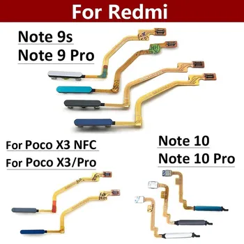 Xiaomi Redmi için parmak izi not 9 10 Pro 9s Poco X3 Pro M3 ev düğmesi parmak izi menü dönüş anahtar sensörü Flex kablo