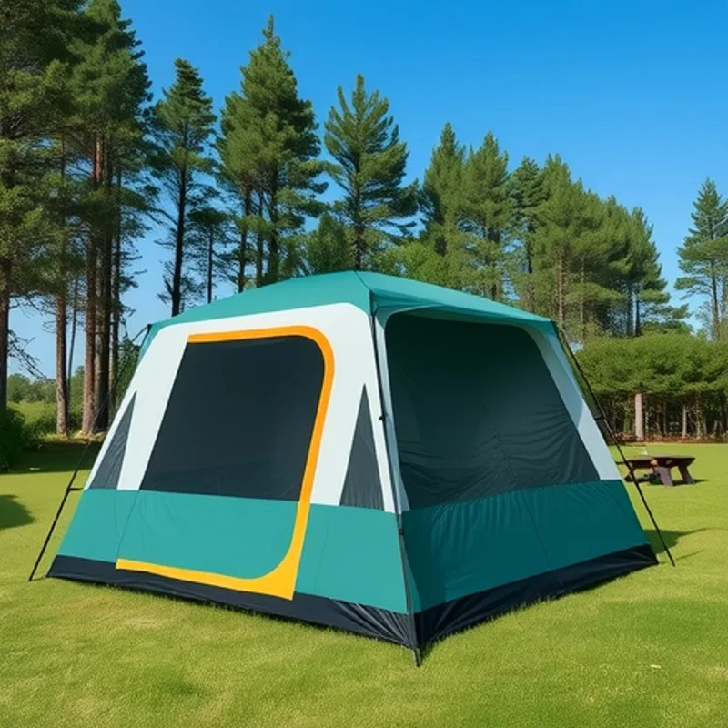 

Tent Outdoor two rooms and one living room tent Portable field camping equipment Camping overnight Rainproof thickened