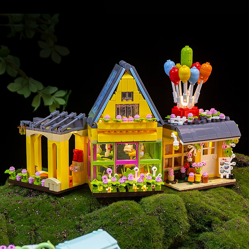 900PCS Sunshine Garden Flower Balloon House Building Blocks City Street View Assemble Bricks Toys Gift For Girl Children