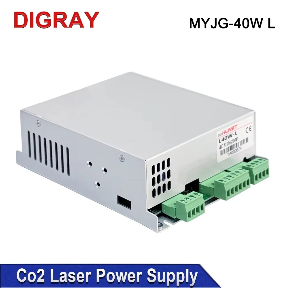 DIGRAY MYJG- 40W CO2 Laser Power Supply 110V/220V For 30W 40W K40 Engraving Cutting Machine Suitable Length 50X700mm Laser Tube