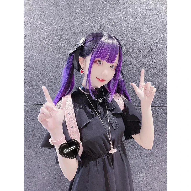 

Kawaii women dress jirai Kei Lolita Y2K Japanese style cute elegant short sleeve black sweet casual aesthetic mini dress 2024