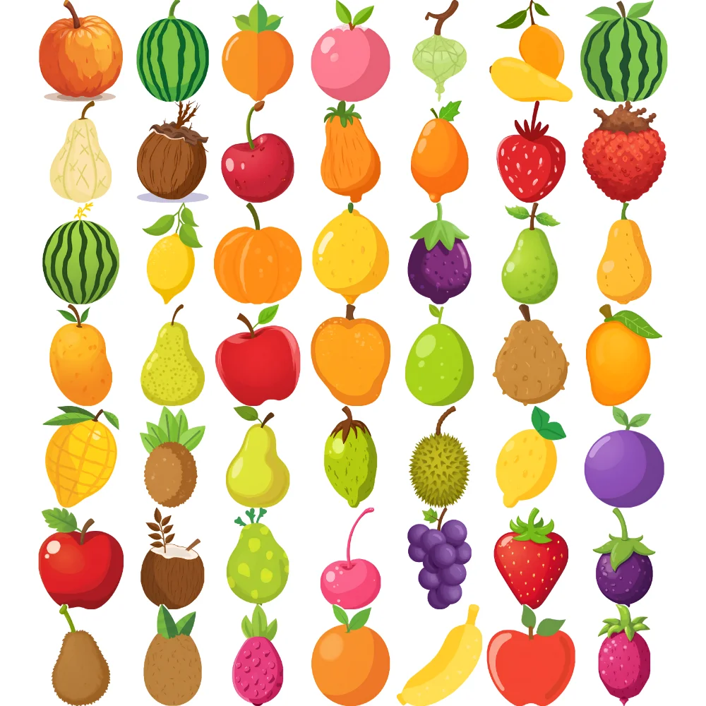 54 Pcs Cute Fruit Temporary Tattoos Waterproof Body Stickers Watermelon Mango Melon Fake Tattoo Decals for Kids Boys Girls