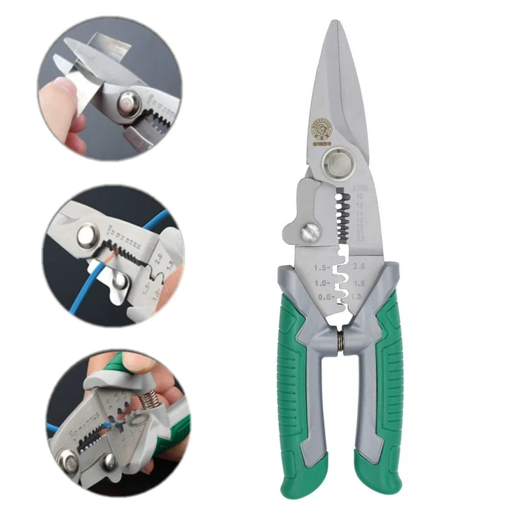 8'' 3 in 1 Multifuntional Wire Stripper Cable Cutting Crimping Pliers Hand Tool