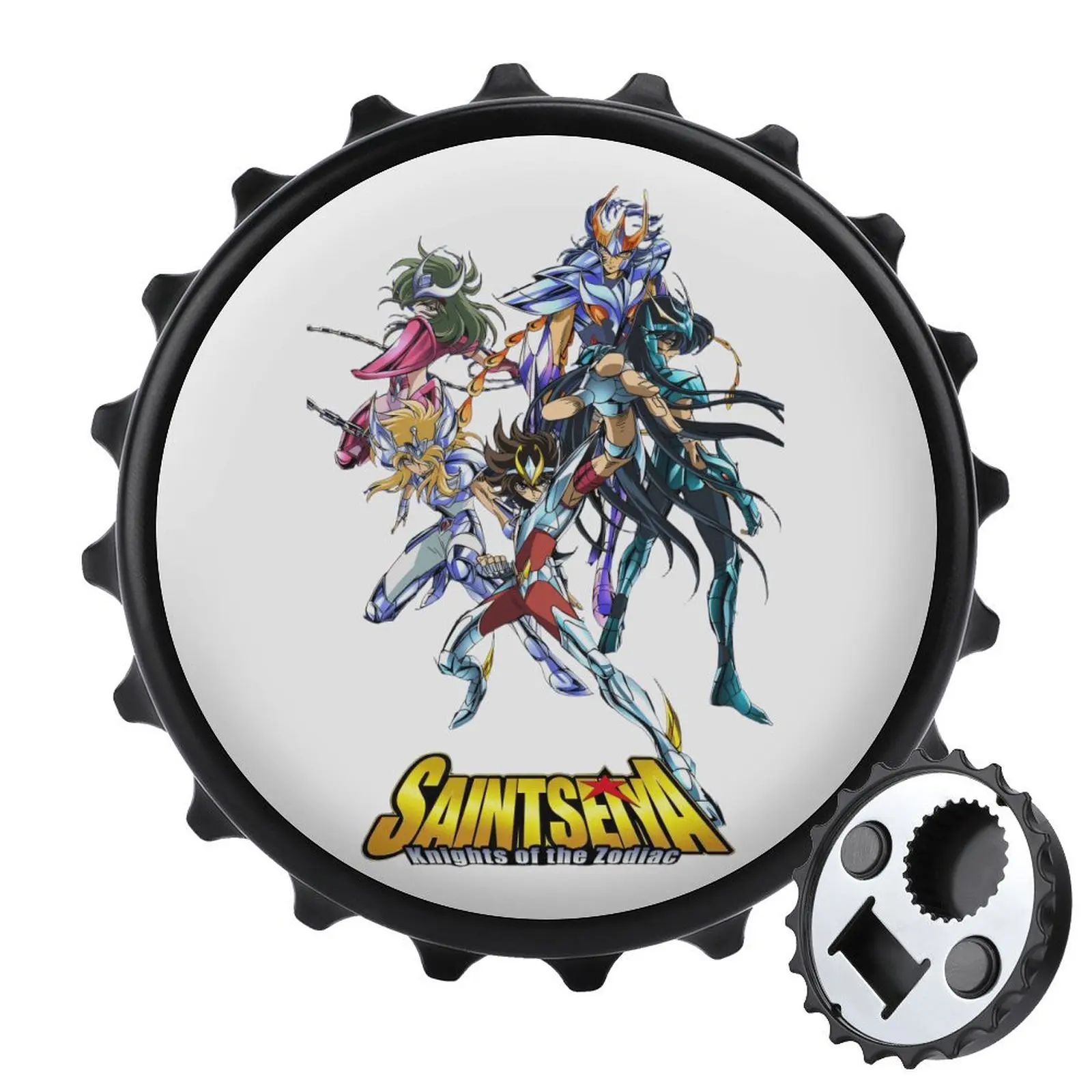 

Магнит на холодильник, открывалка для бутылок, магнитное притяжение, материал из сплава Saint Seiya, бронза Saint Seiya Shiryu Hyoga Shun Ikki