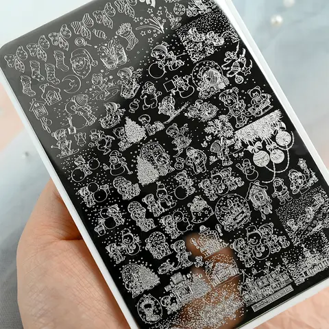Christmas Nail Stamping Plates 6*12cm Winter Girls & Santa Claus, Snowflakes, Elk Image Nail Art Printing Stencils Template Tool