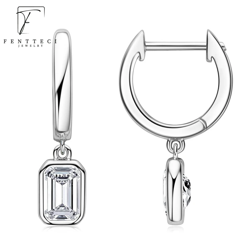 

FENTTECI Moissanite with GRA Certificate Luxury Hoop Earrings For Women 925 Sterling Silver Party Fine Jewelry Anniversary Gifts