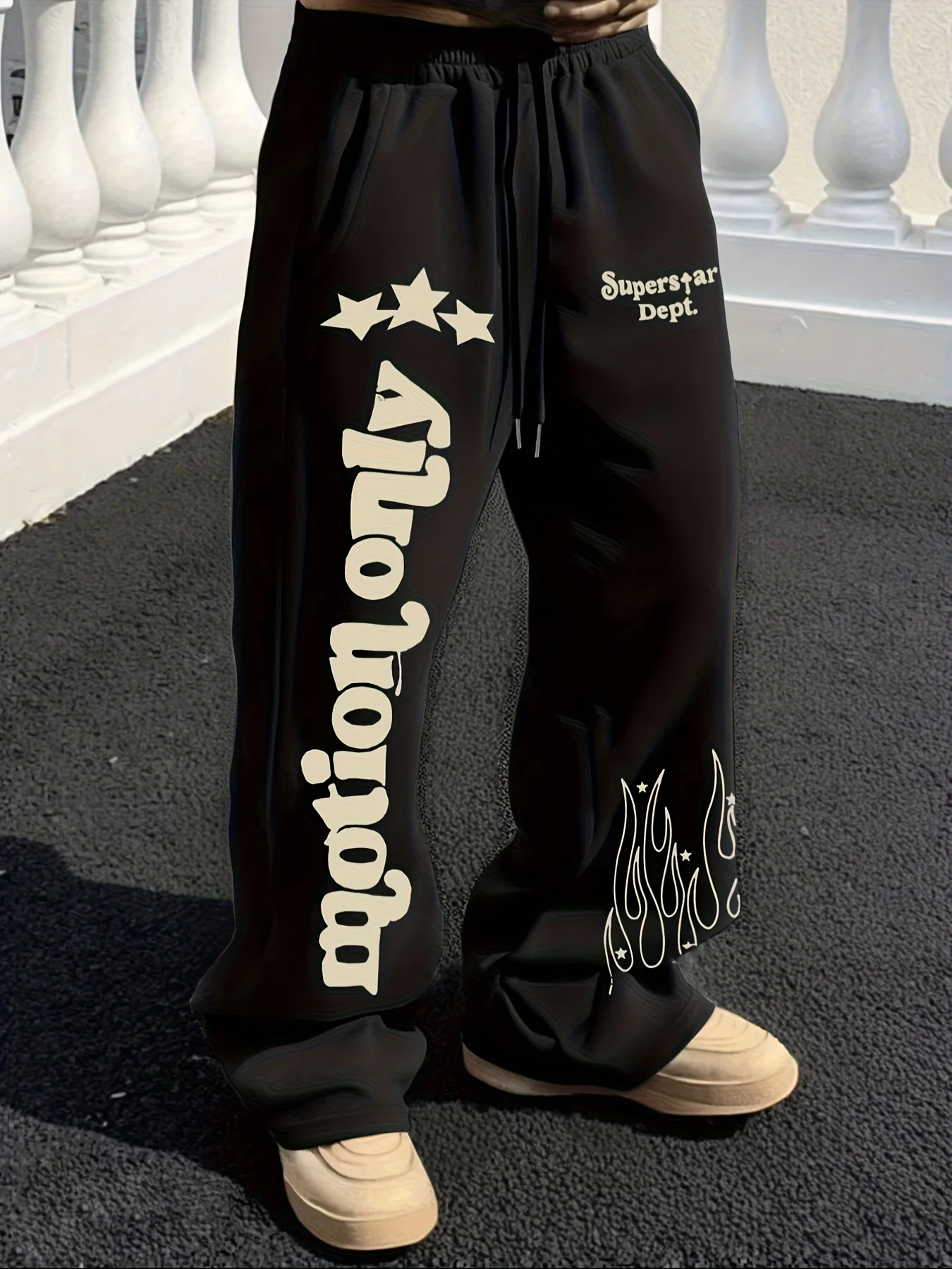 

Men's Casual Letter Pattern Printed Jogging Pants, Loose Straight-leg Long Pants, All-season Comfortable Jogging Pants Design