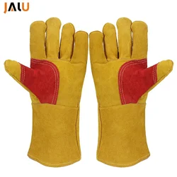 Welding Glove Work Welder's Cowskin Leather Gloves Fireproof Long Sleeve Glove Anti-Heat Work Safety Gloves