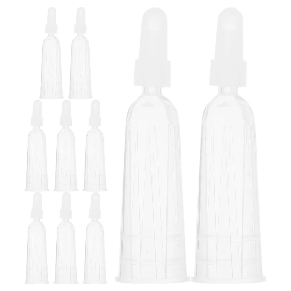 60Pcs Ampule Bottles Tips Finger Protections Transparent Plastic Replacement Cap for Precision Liquid Dispensing Use