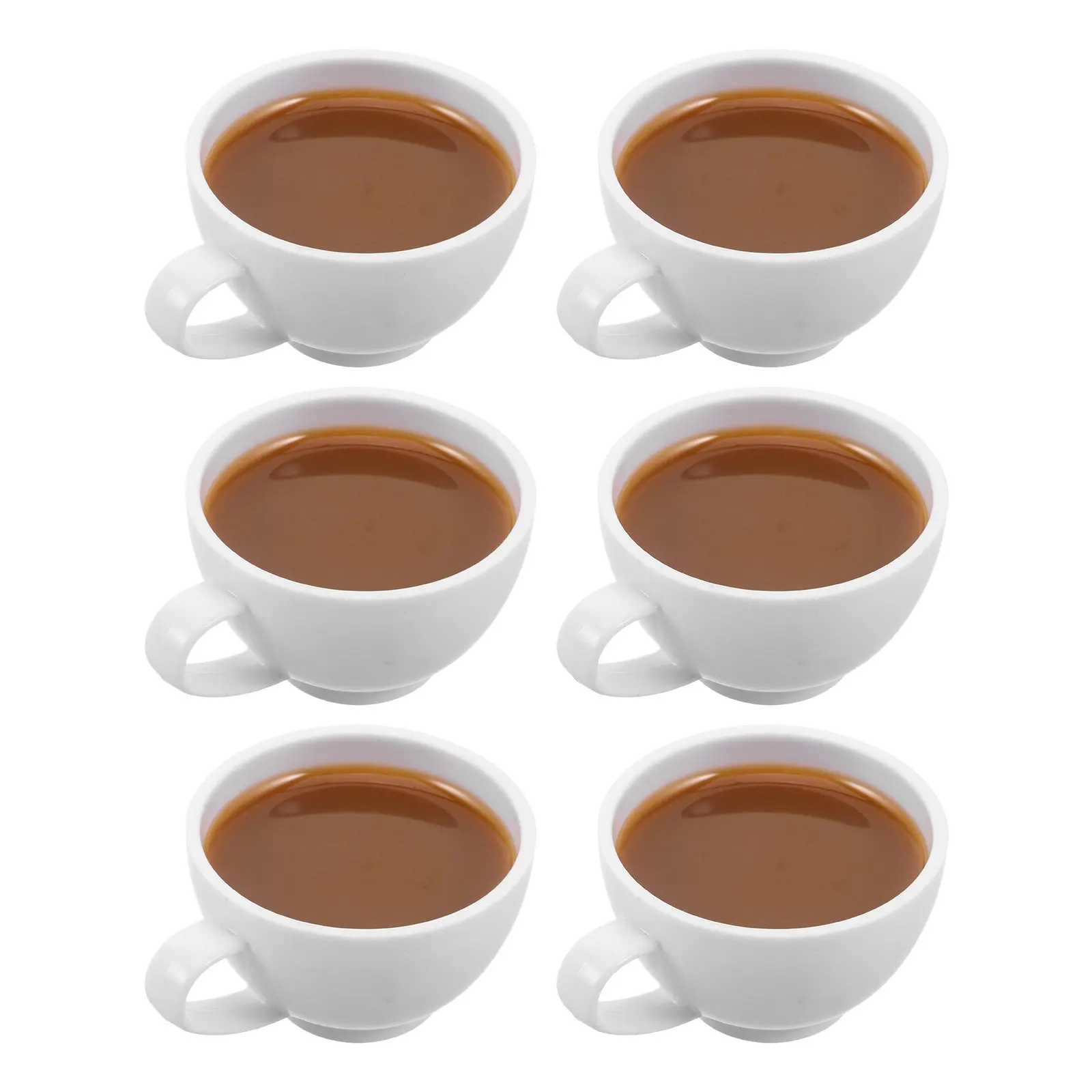 6Pcs Miniature Plastic Coffee Cups Realistic Mini Espresso Mugs for Dollhouse Decor DIY Keychain Charms Mini Coffee Shop