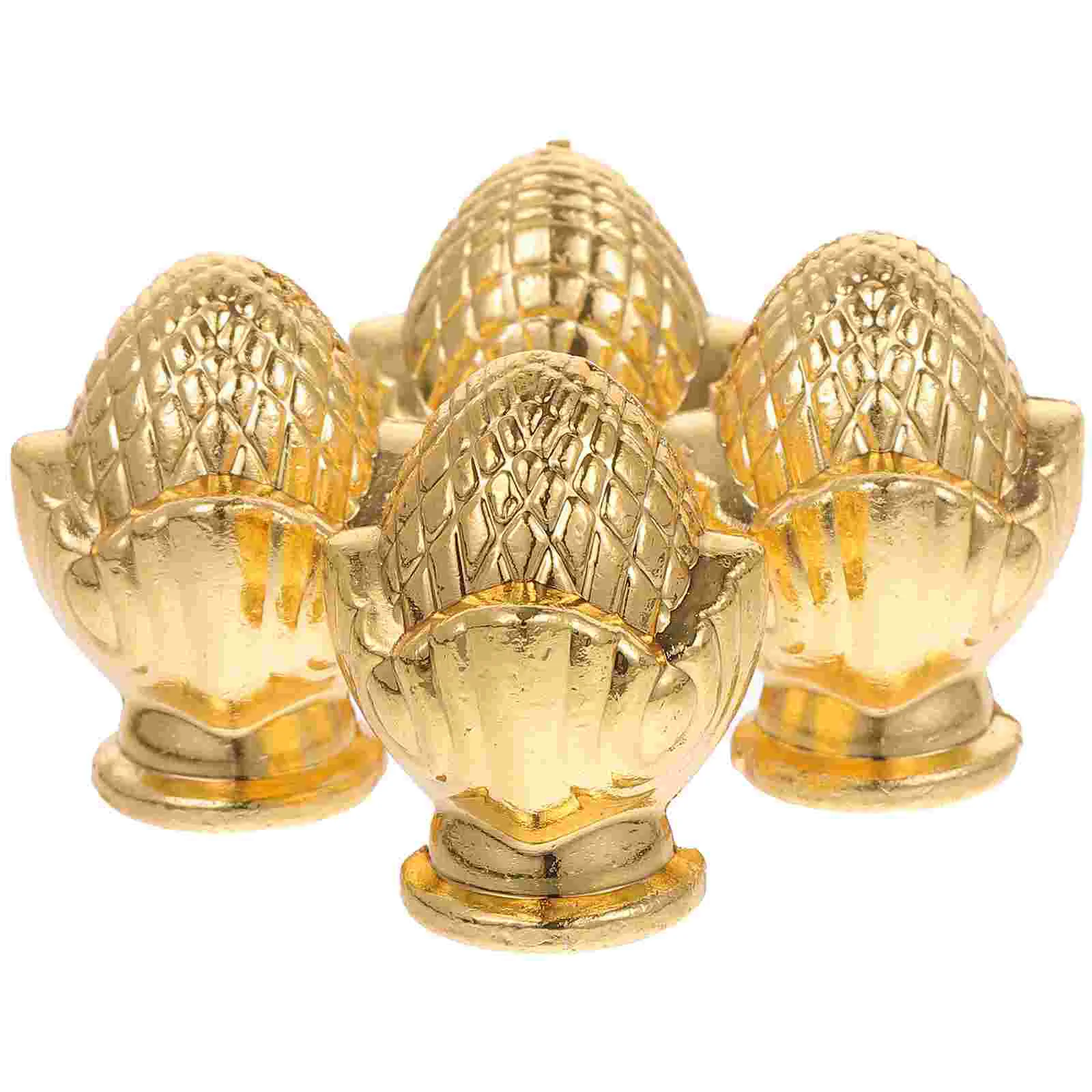

4 Pcs Golden Lamp Cap Decoration Desk Lampshades Zinc Alloy Finial Vintage Elegant Home Accent Table Floor Bedroom Study Room