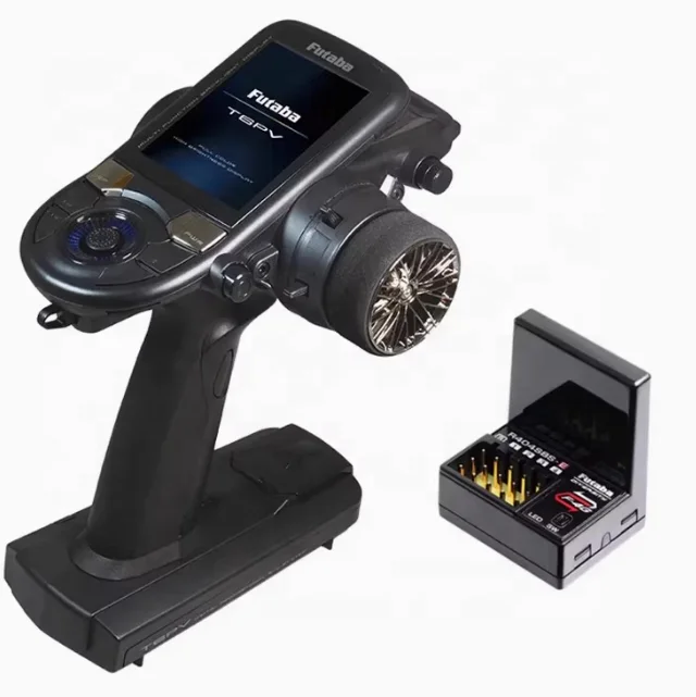 Futabaa T6PV 6-Kanal-Fernbedienung, Hochgeschwindigkeits-2,4-G-Fernempfang mit R404SBS-Empfänger für RC-Cars, RC-Boote, Modell-Rennzeit