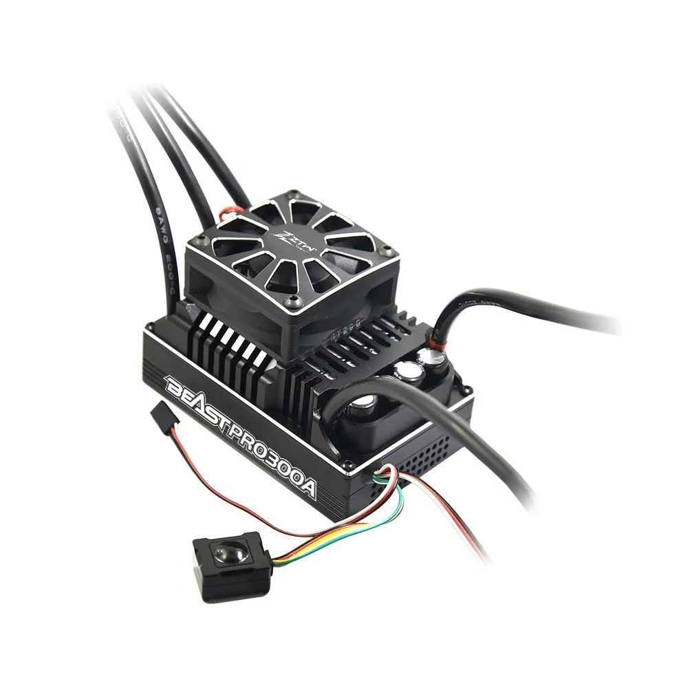 ZTW Beast Pro 300A مقاوم للماء بالكامل ESC 6-12S Lipo مدمج 8A BEC مع نظام تبريد مزدوج المروحة من الألومنيوم 1/5 عربات التي تجرها الدواب شاحنة Rc