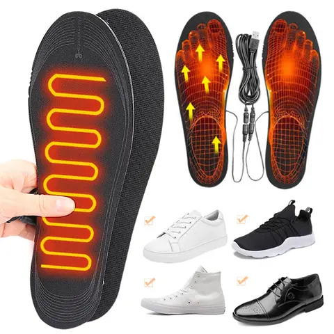 USB Heated Shoe Insoles Electric Heated Shoes Pad Cuttable Foot Warming Pad Washable Rechargeable Foot Warmer for Men Women