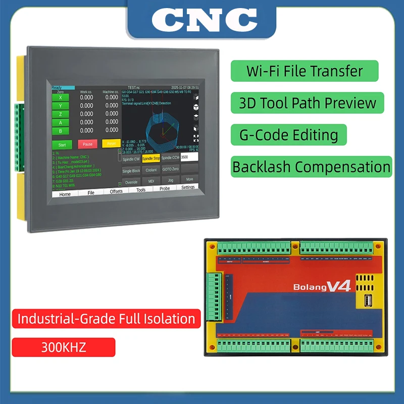 CNC 7-inch touchscreen controller 3/4/5-axis engraving machine lathe milling and drilling system mach3 grbl weihong cyclmotion