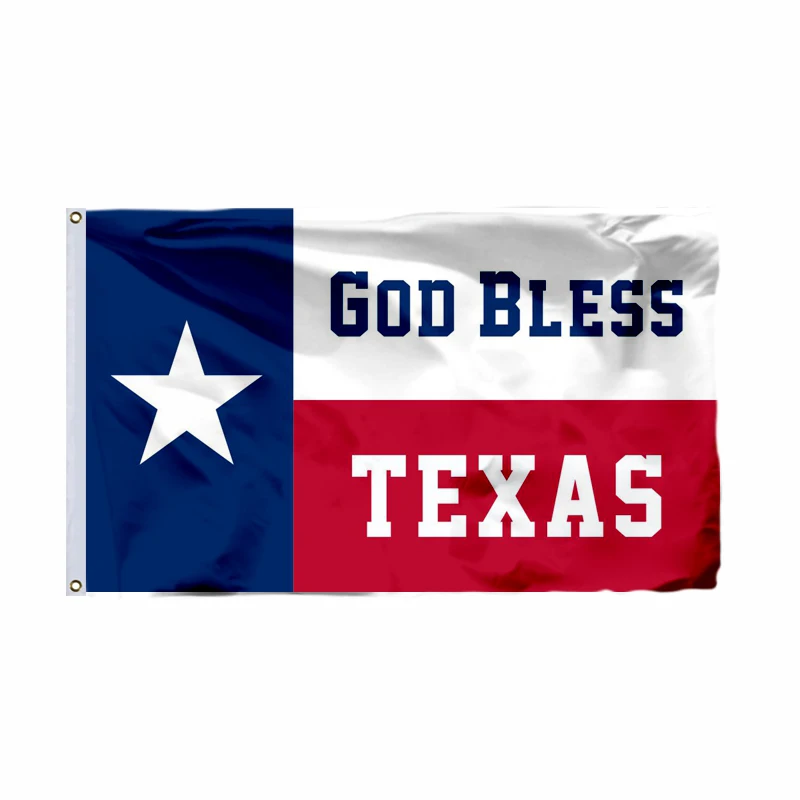 God Bless Texas Religious Christian Flag 3x5ft Large Size 150cm X 90cm Outdoor Indoor Political State Banner