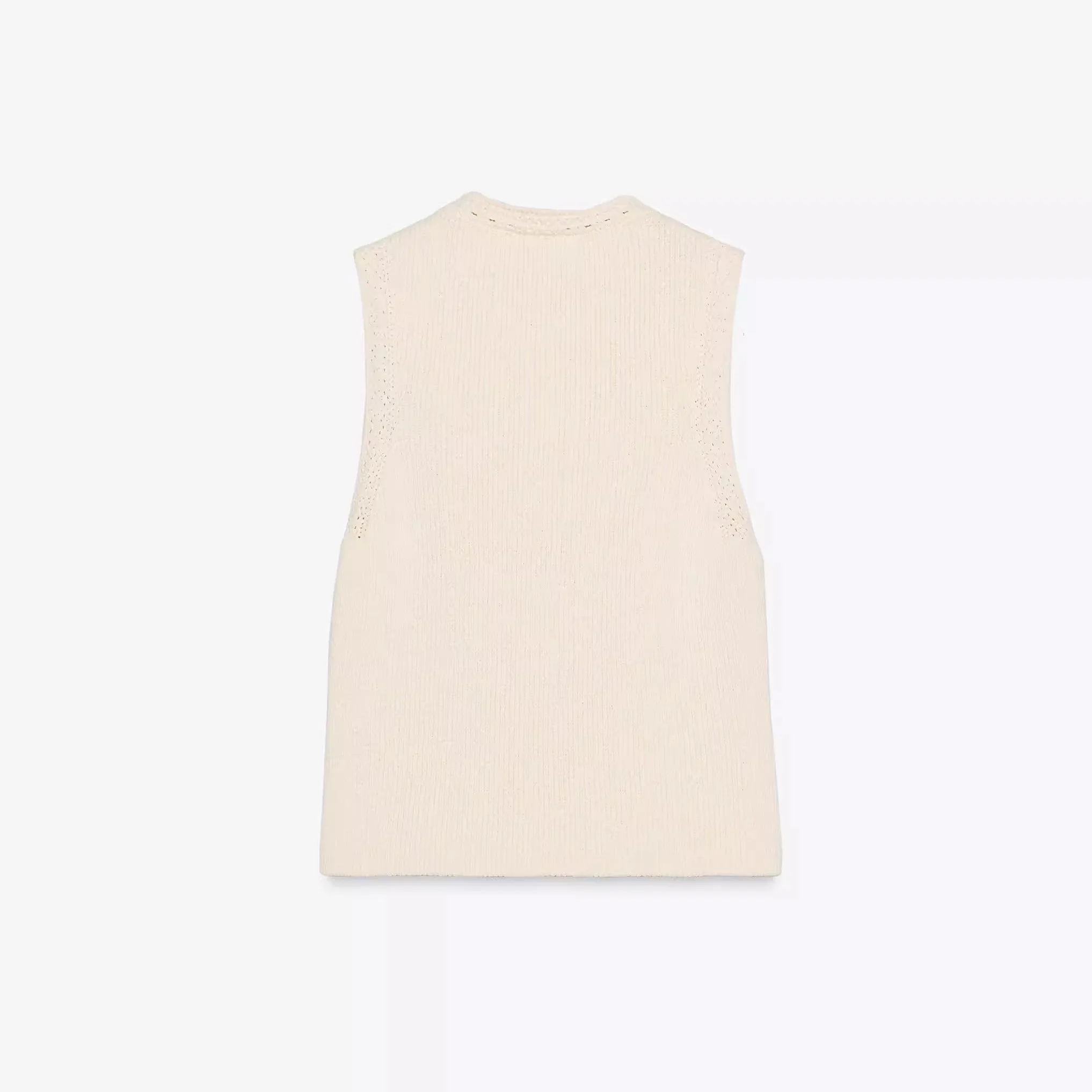 

Summer New Women's Knitted round Ne Svel Vest Sle Top TR Commute Sle Regular Fit Single Piece Pure Color