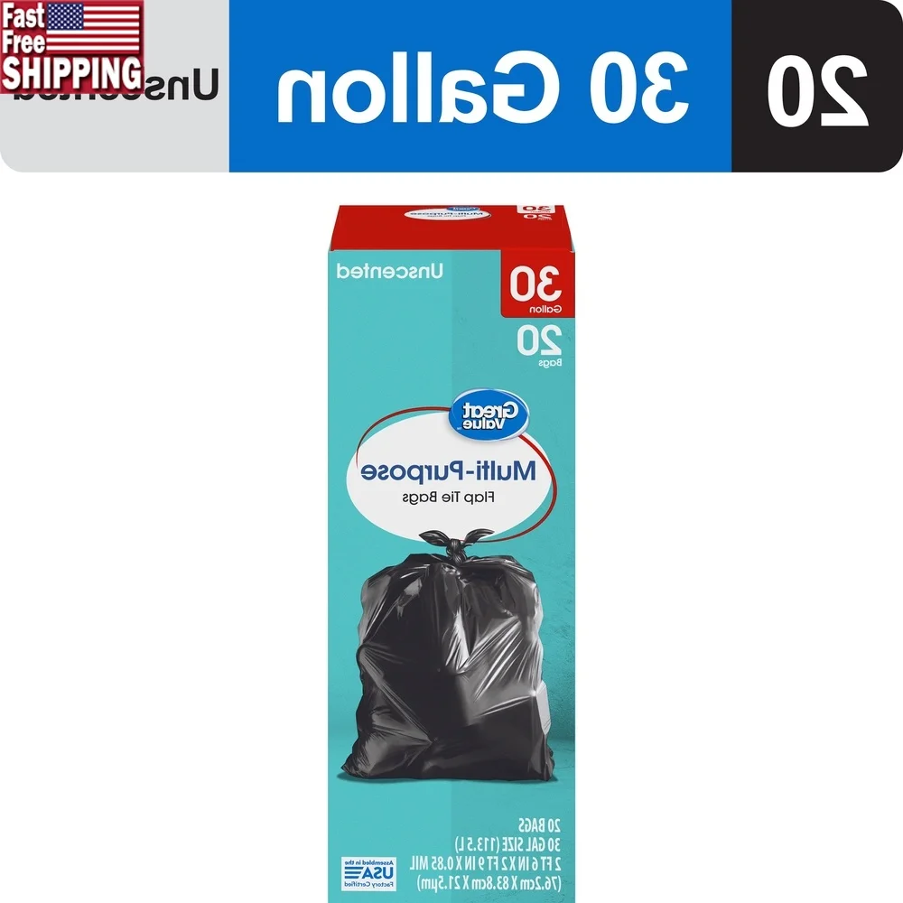 

Мешки для мусора на 30 галлонов, 20 штук с клапаном, прочные, герметичные, большой емкости, черные, идеальные офисы, школы, больницы, использования на открытом воздухе