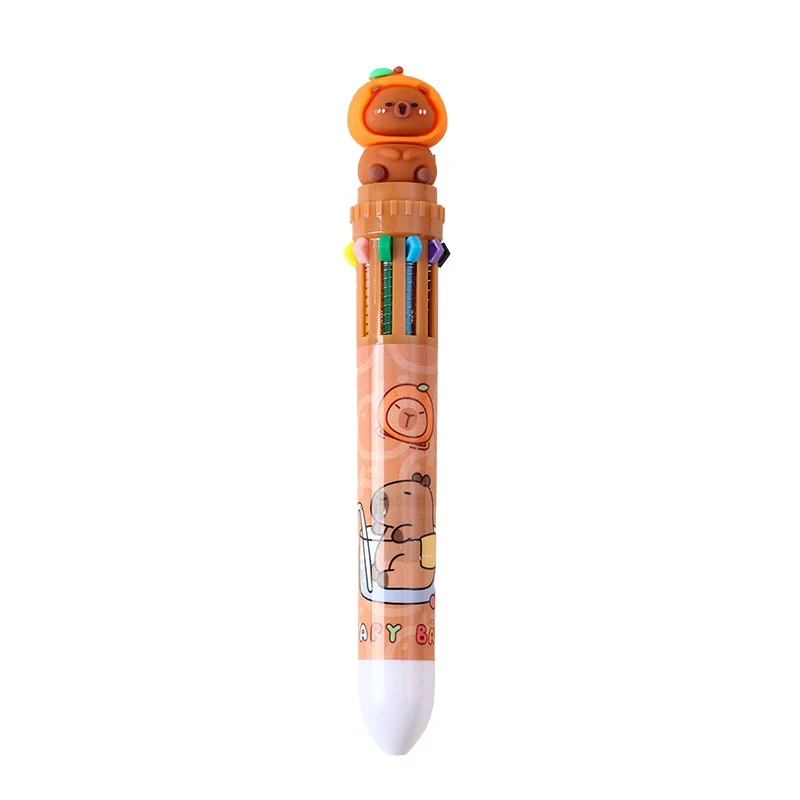 36pcs/lot Kawaii Capybara 10 colors Ballpoint Pen Cute Press Ball Pens School Office Writing Suppliespple