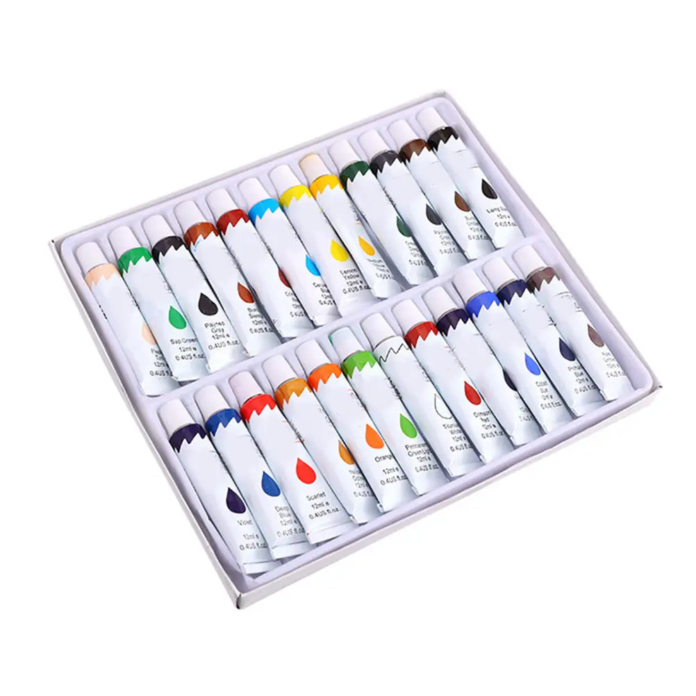 1Set Artist Acrylic Paint Set High Quality Light Weight Portable Pigment for Drawing Crafts Creative Expression Beginners
