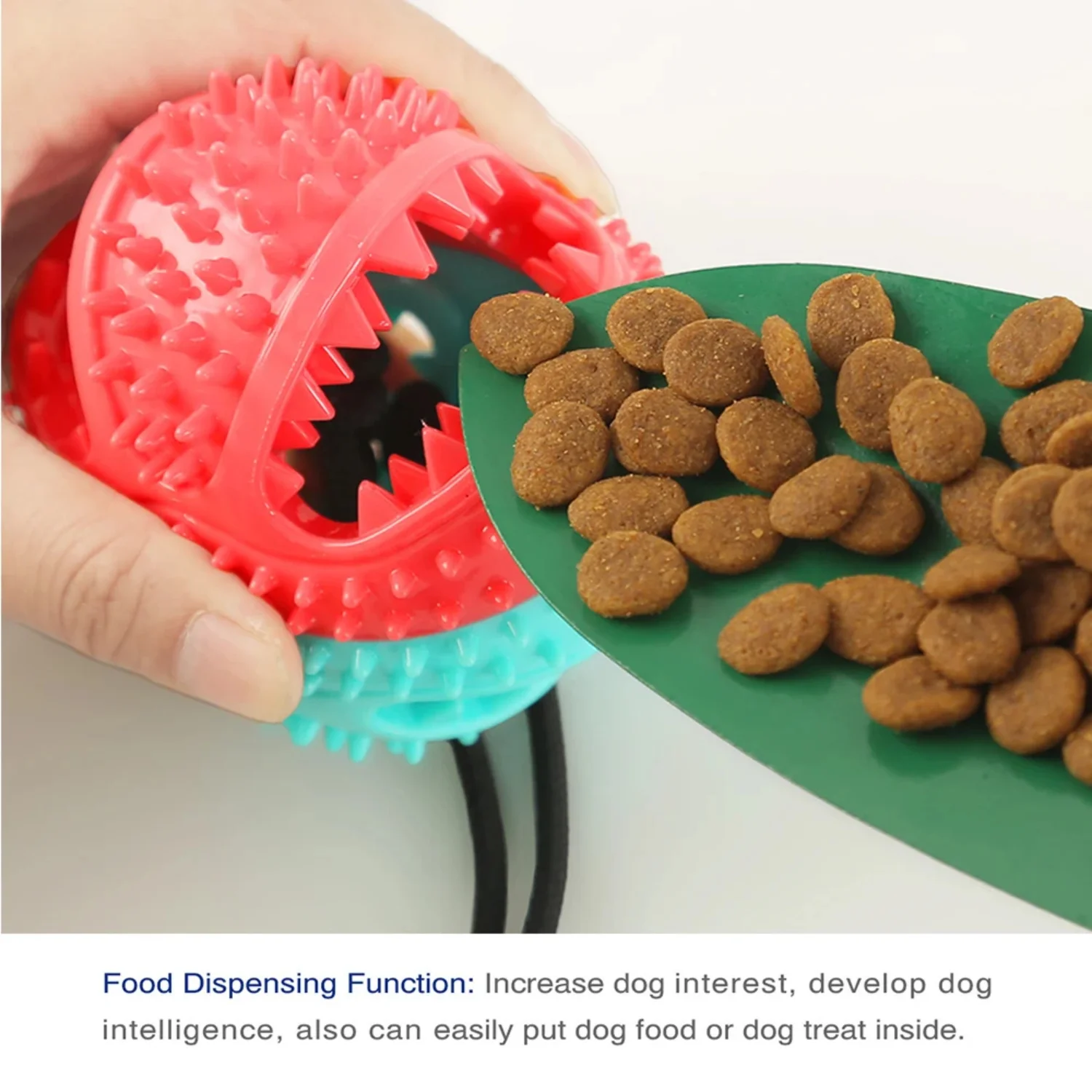 Interactive Silicon Suction Cup Dog Ball - IQ Training Chew Toy for Pet Dogs, Toothbrush Tooth Cleaning, Healthy Material Puppy
