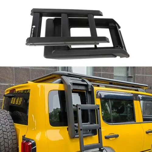 1Pcs Foldable Liftable Ladder Protective Frame Fits for GWM Tank 300 2020 2021 2022 2023 Black