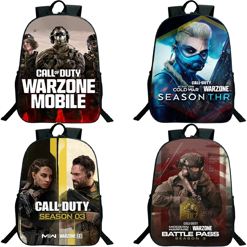 16 Inch Call Of Duty Warzone Backpack Boys Girl School Bags Large Capacity Backpack Men Laptop Bag Teenager Travel Rucksack