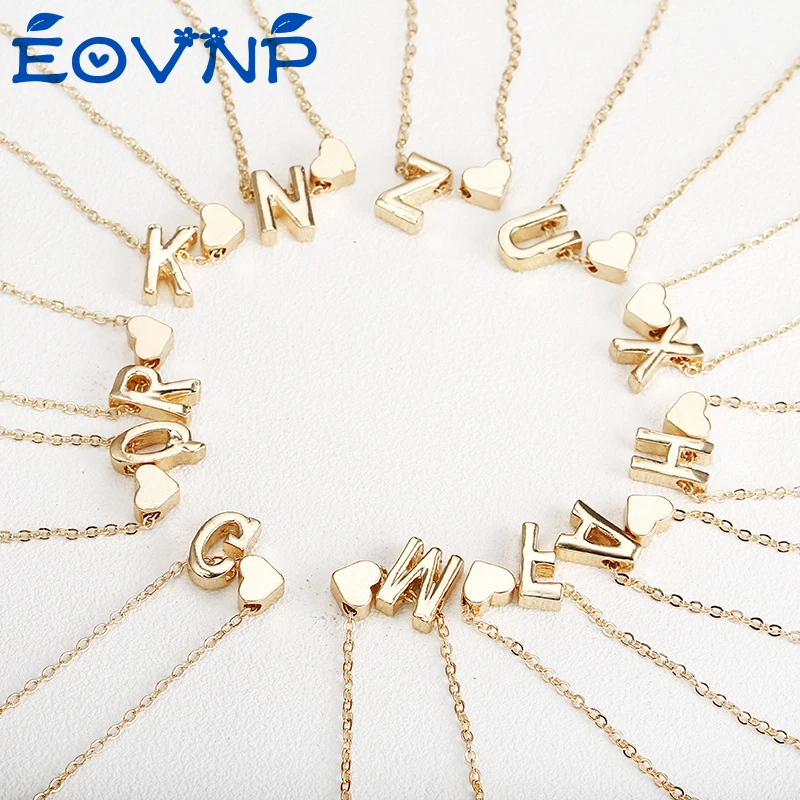 Collar con inicial de corazón pequeño y delicado para mujer, collar con letras, joyería con nombre, accesorios, regalo para novia, oferta especial, 2024