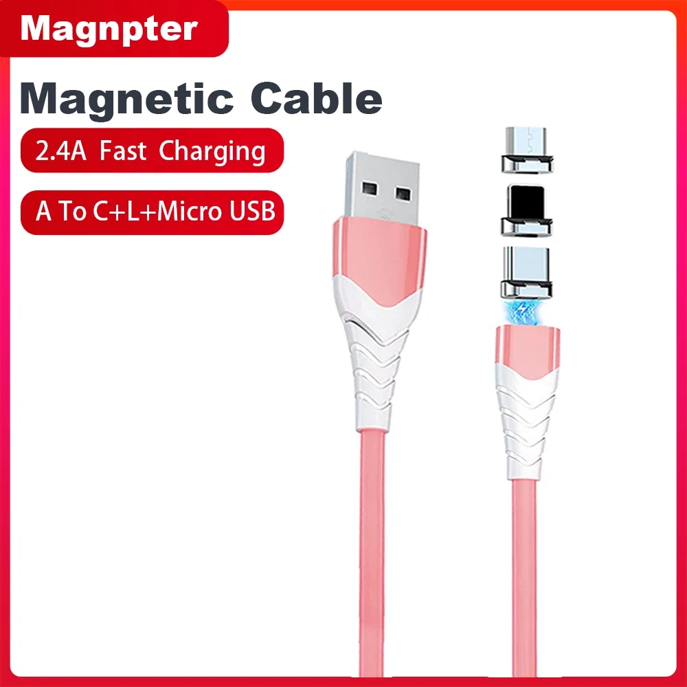 Магнитный кабель типа C USB-кабель для зарядки USB A к типа C/Lightning/Micro USB-кабель для быстрого зарядного устройства Магнитный шнур для передачи данных для IPhone Xiaomi