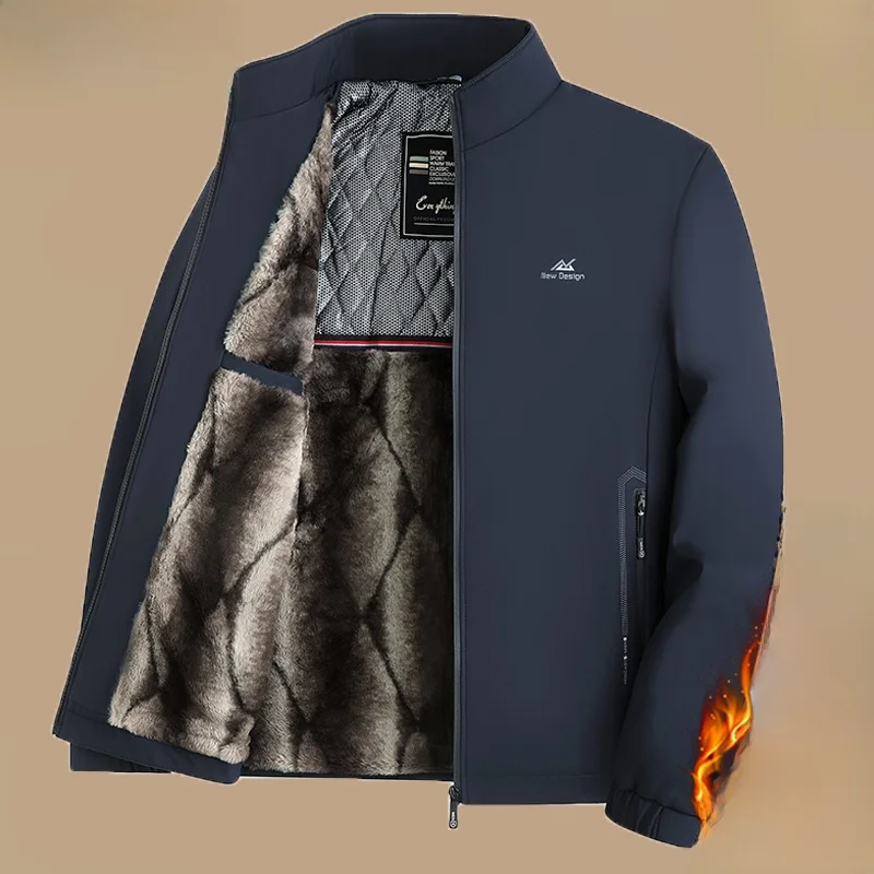 

Утепленная мужская куртка с воротником-стойкой, осенне-зимняя, новая, из хлопка, не мнется, повседневная одежда