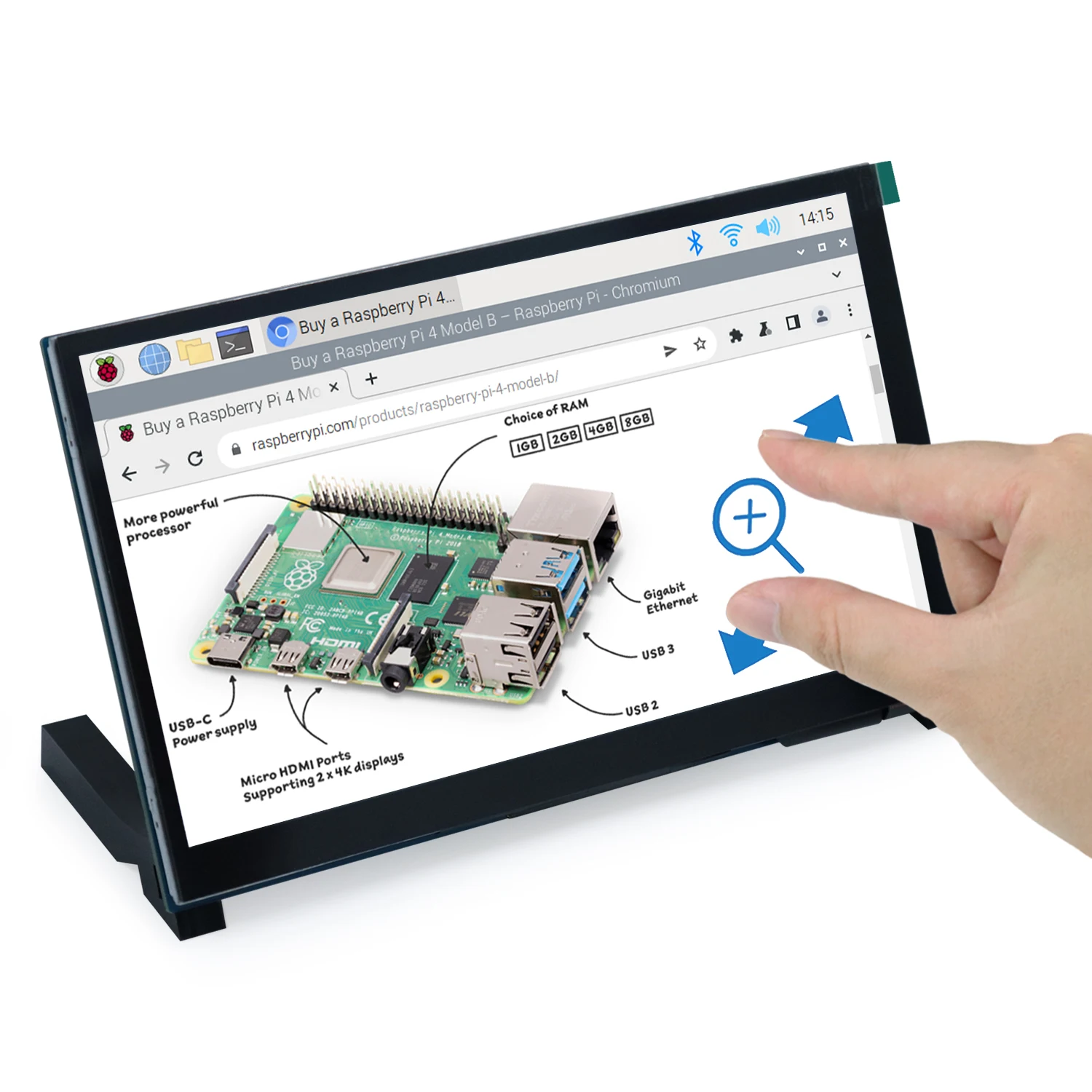 Freenove-タッチスクリーンモニター、raspberry pi 5、4 b、3 b、a