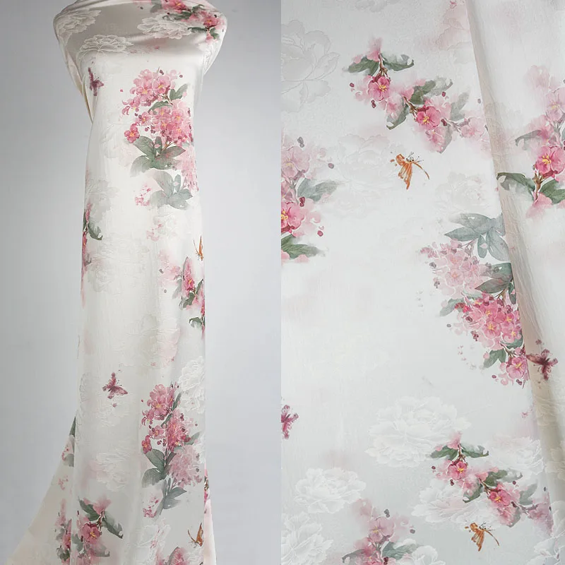 

Новинка 2023 года, комплект рубашек из жаккардовой ткани с принтом национального цвета Fanghua, юбка Cheongsam, весна-осень-лето, высококачественная ткань для рукоделия