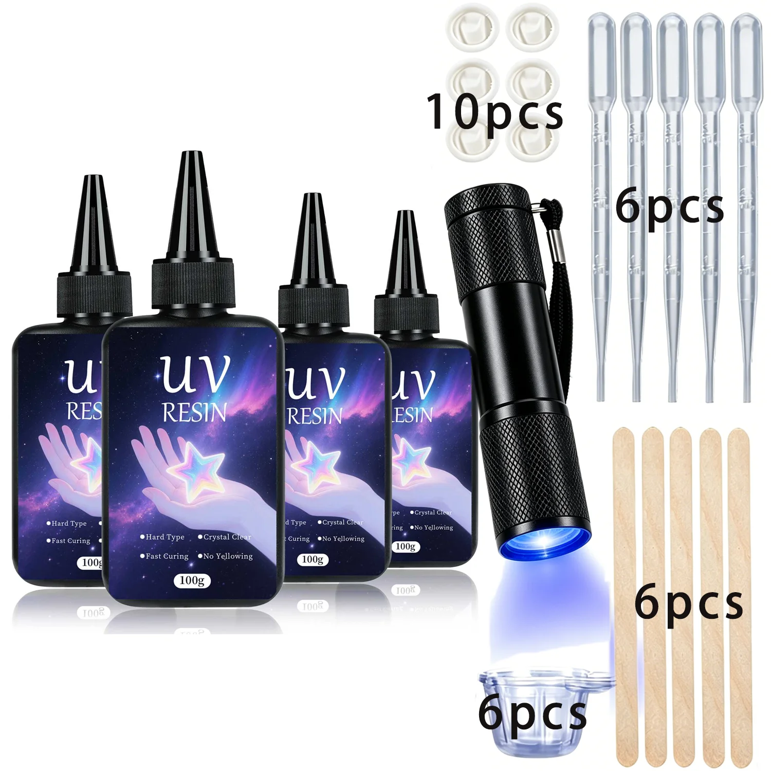 Resin Jewelry Kit - UV-Harz-Set mit Licht, Harttyp, kristallin, UV-härtend,