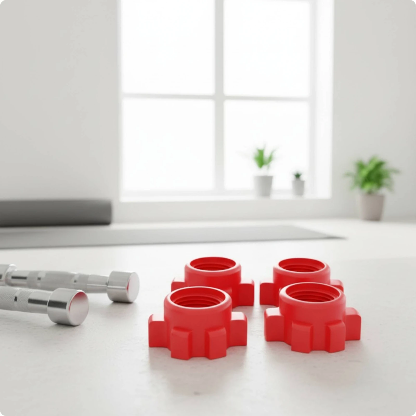 4 Pieces Dumbbell Locking Nut Easy-Grip Barbell Spinlock Collar Spinlock Collar Secure Hardware Reliable for Weightlifters