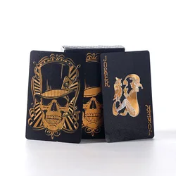 Black Golden Silver Skull Playing Card Game Card Group Waterproof Poker Suit Magic Dmagic Package Board Game Gift Collection